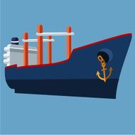 Cargo ship flat illustration