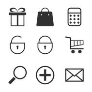 shopping icons set N58