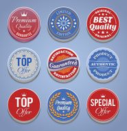 Product promotion buttons and badges