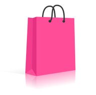 Blank Paper Shopping Bag With Rope Handles Pink