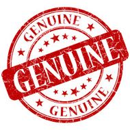 genuine red round stamp