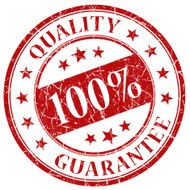 100 quality guarantee red stamp