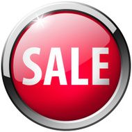 sale glass shiny red button