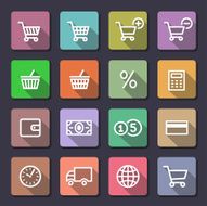 Shopping icons set Flaticons series