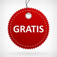 Red leather gratis labels