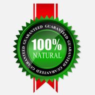 100 natural green label isolated on white vector illustration N3