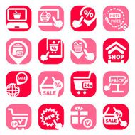 color shopping vector icons