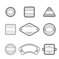 collection of many gray labels