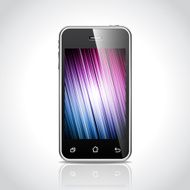 Vector Technology styled illustration with shiny touchscreen mobile phone devices