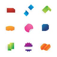 Icons set of stylish stickers