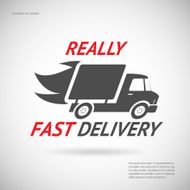 Fast Delivery Symbol Shipping Truck Silhouette Icon Design Template Vector
