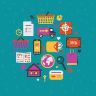 Internet shopping icons set N3