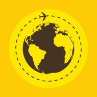 Business background with earth globe and airplane