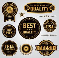 Vector Quality Assurance Labels and Badges Set