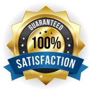 Gold blue hundred percent satisfaction badge