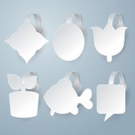 White wobbler vector set on gray background N8