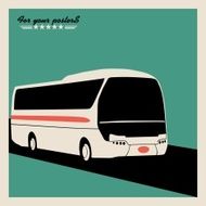 Bus poster vector illustration Flat design style