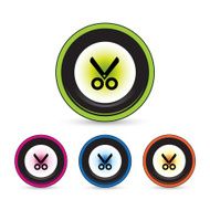 Scissors button icon set N2