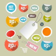 Retro Paper Discount Labels Tags
