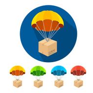Vector flat parachutes icons set