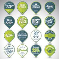 Set of business vintage badges N29