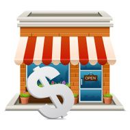 Store with dollar sign