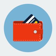 Vector wallet with card icon