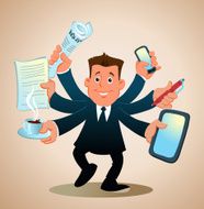Businessman Performing Many Tasks N2