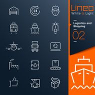Lineo White &amp; Light - Logistics and Shipping outline icons N3