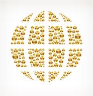 Globe on Gold Coin Buttons N2