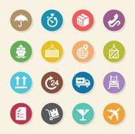 Logistics and Shipping Icons - Color Circle Series