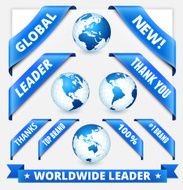 Globe on Business Communication Concept with Banners
