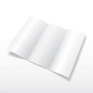 Blank white tri fold vector brochure template N2