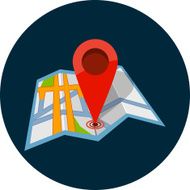 Vector map pin pointer