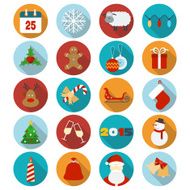 Christmas flat icons set Vector illustration N2