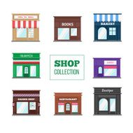 Flat shops and stores collection