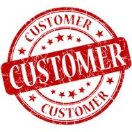 Customer red round grungy vintage rubber stamp