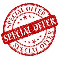 special offer red round stamp