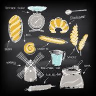 Set of vintage bakery icons N6