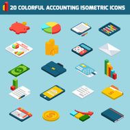 Accounting icons set isometric N2