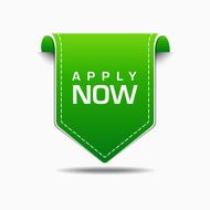 Apply Now Green Label Icon Vector Design
