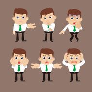 Set of businessman characters in different poses N11