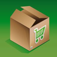 Vector icon of shipping box - internet concept