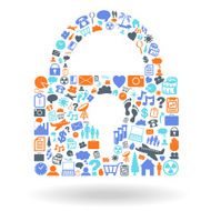 Security Padlock Shape Icon Set