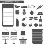 Supermarket icon set N2