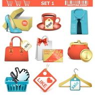 Vector shopping icons set 1 N2