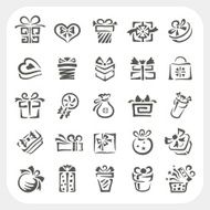 Gift box icons set