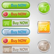 Shiny Stylish Buy Buttons with Cart