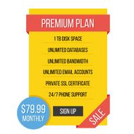 Modern pricing table banner vector illustration