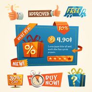 Online shopping concept Web elements Vector illustration N9